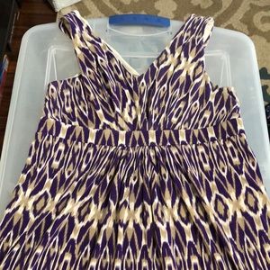 Purple Cream & Tan Loft Dress